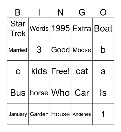 People Bingo Card