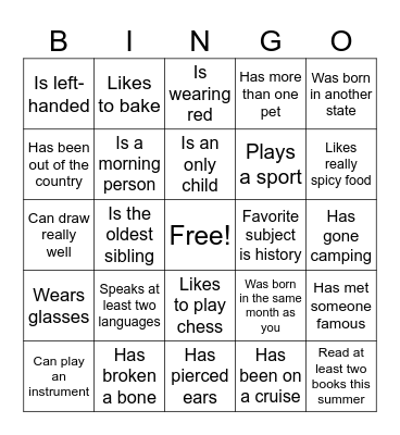 Icebreaker Bingo: Find Someone Who Bingo Card
