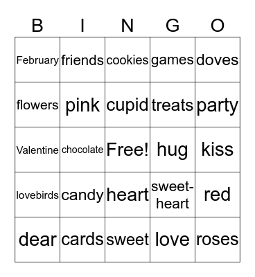 Valentine's Day  Bingo Card