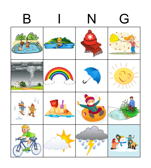 weather/seasons Bingo Card