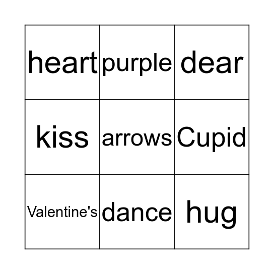 Valentine's Day Bingo Card