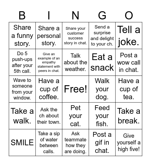 Let's Have Fun with NPS!!! Bingo Card