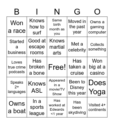 Bingo Card