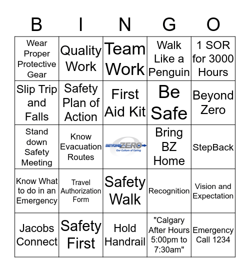 B Bingo Card