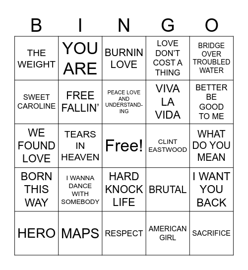 Seyfarth Music Trivia Bingo Game 2 Bingo Card