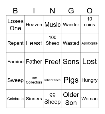 JESUS TAUGHT ABOUT GOD’S LOVE Bingo Card