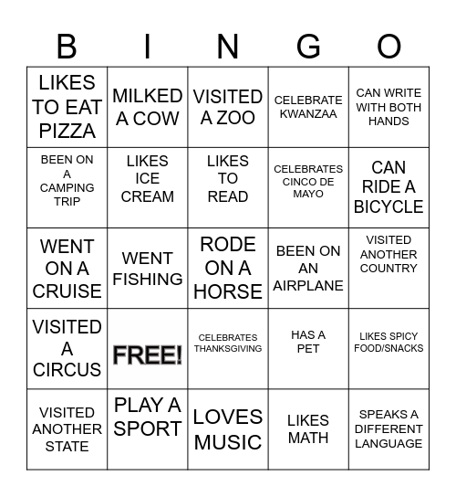 BINGO Card
