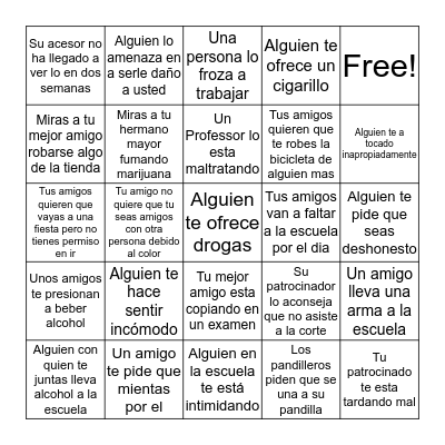 Loteria De Situacion Bingo Card