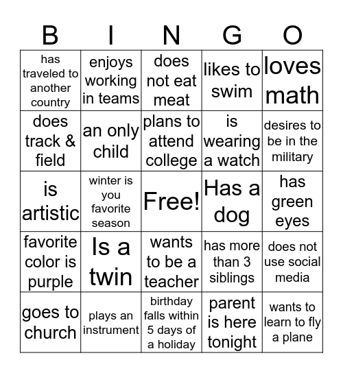 Community Action Youth Advisory Council Bingo Card