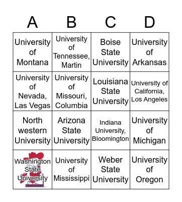 College Loteria Bingo Card