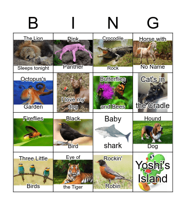 Animals Bingo Card