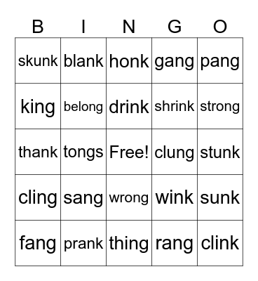 Glued Sounds Bingo Card