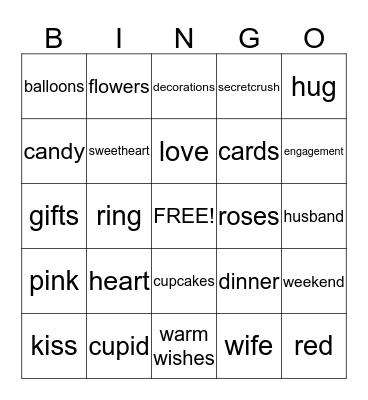 Be My Valentine Bingo! Bingo Card