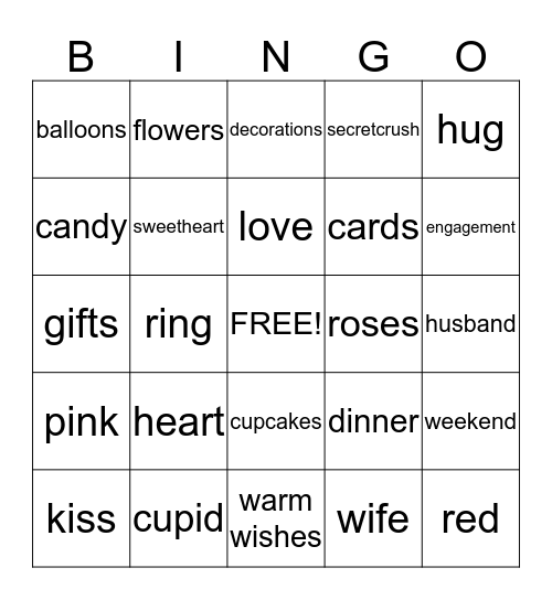 Be My Valentine Bingo! Bingo Card