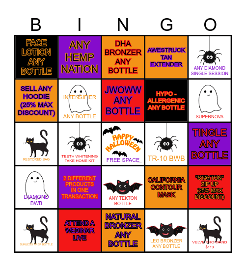 Tan Republic Halloween Bingo Card