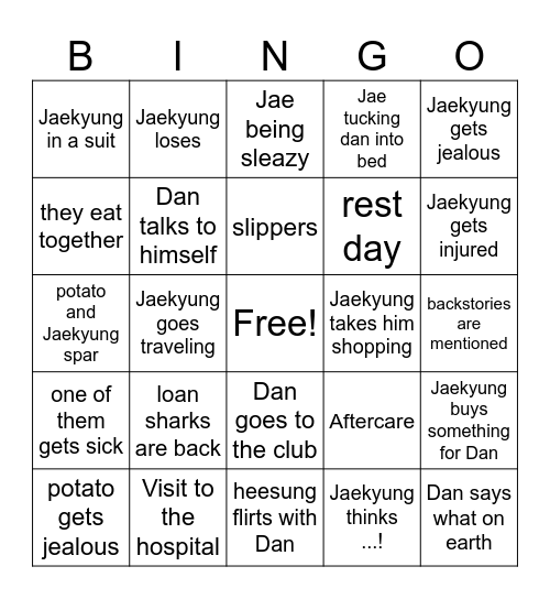 Jinx Bingo Card