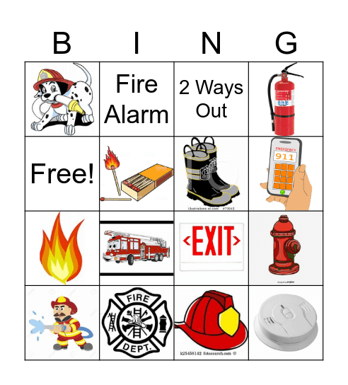 Fire Safety Bingo Card