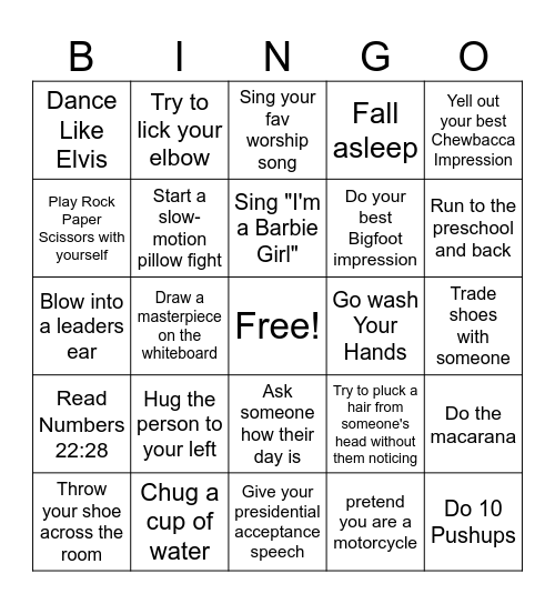 Xtreme Bingo Card