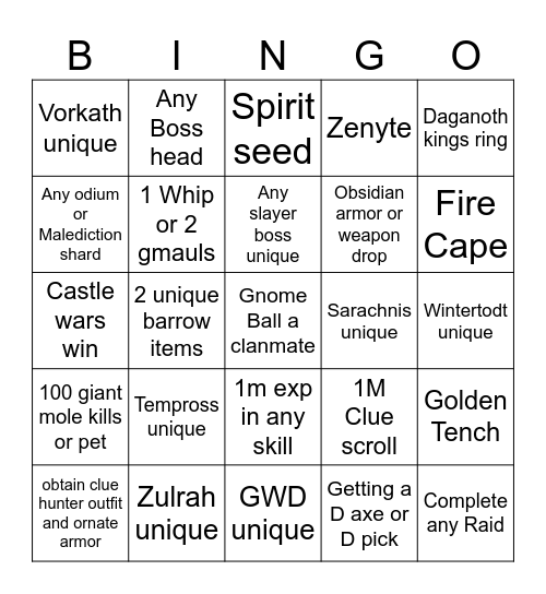 Uinit 13 bingo Card