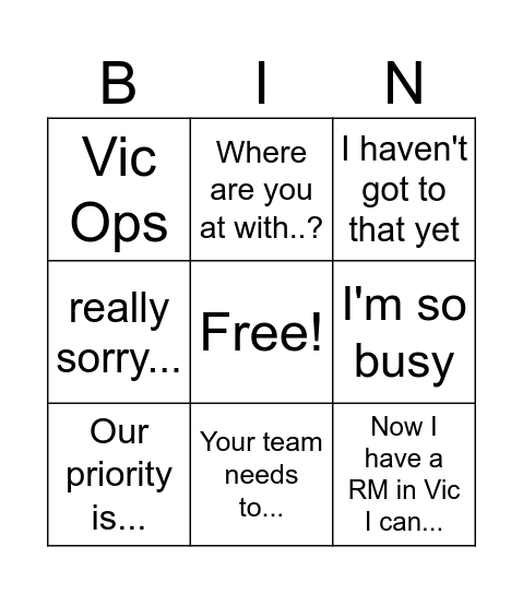 Pinnacle Bingo Card