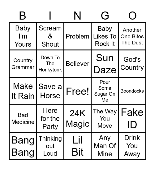 Jodi's Birthday Bingo Card