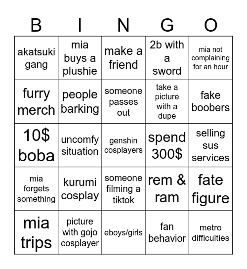 con bingo Card