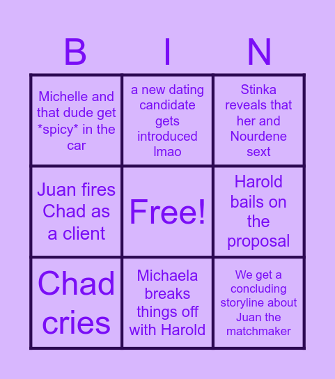 The Big Stink Theory Bingo Card