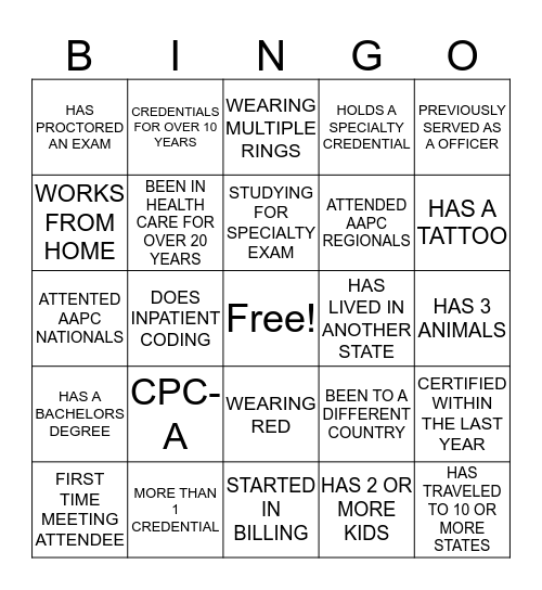 CODING BINGO Card