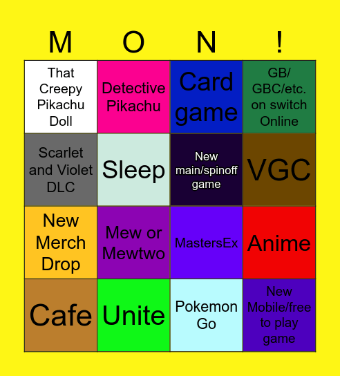 Pokemon Presents Aug 8th Bingo Card