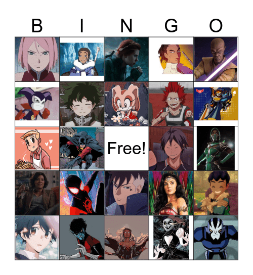 Blorbos Bingo Card