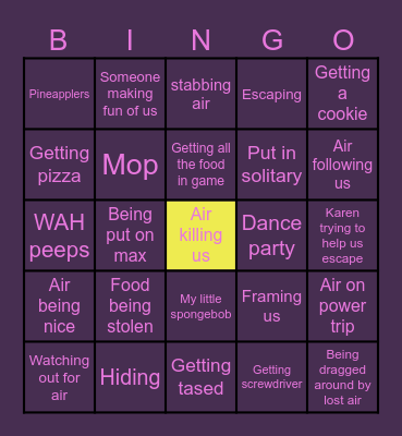 County jail bingo (Roblox) Bingo Card