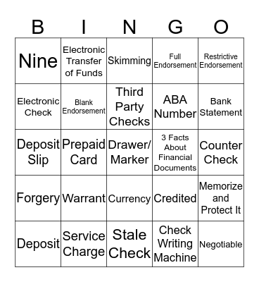 Chapter 14 Bingo Card