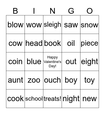 Happy Valentine's Day-Charles, Johan, Kendra, & Isabella Bingo Card