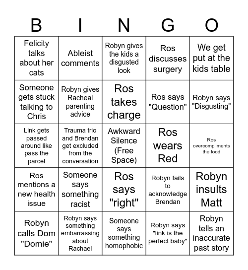 Links Bday Bingo Card