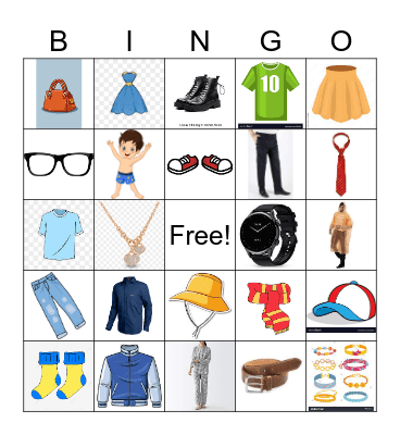 CLOTHES VOCABULARY Bingo Card