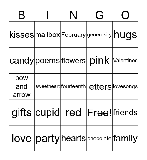 Happy Valentine's Day 3D Bingo Card