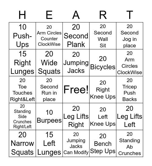 Thank You 8:30 Fitness Group - Happy V Day Bingo Card