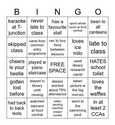 nanyang poly bingo Card