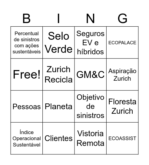 Bingo Sustentável claims Bingo Card