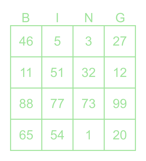 BINGO Card