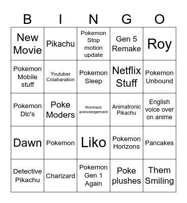 Bin Josh Bingo Card