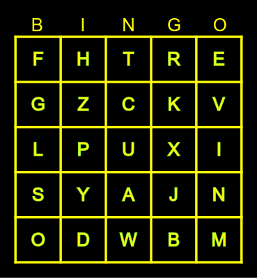 5x5 ALPHABET BINGO Card