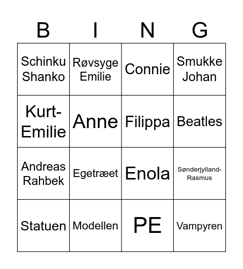 Audi-Bingo Card