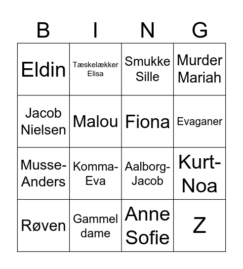 Audi-Bingo Card