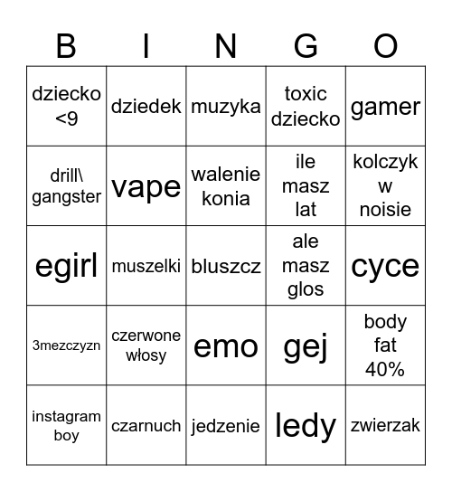 Ome bingo Card