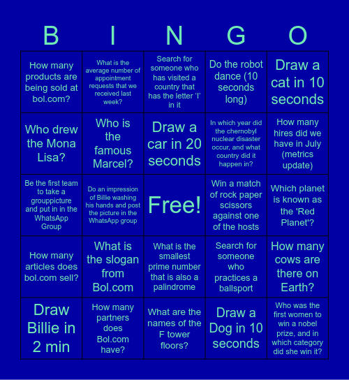 BOL.COM Bingo Card