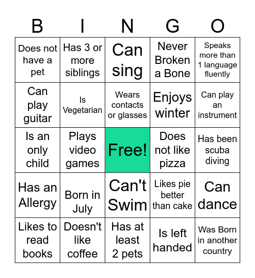 Support Bingo! Bingo Card