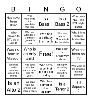 STLCCC Getting to Know you Bingo Card