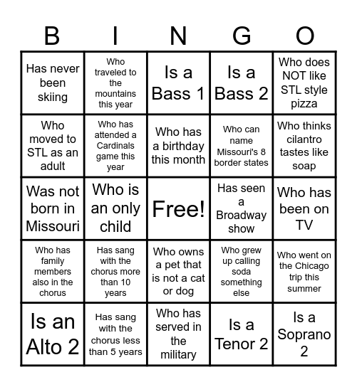 STLCCC Getting to Know you Bingo Card