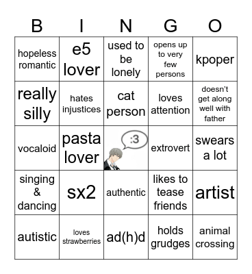 FRAN Bingo Card